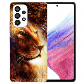 Handy Schale für Samsung Galaxy A53 5G mit Fotodruck Löwenkopf Porträt