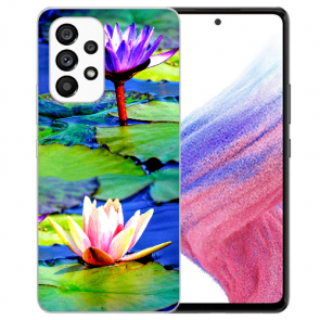 Silikoncover Case Etui Fotodruck Lotosblumen für Samsung Galaxy A23 (5G) 