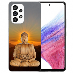 Handy Schale Silikoncover für Samsung Galaxy A53 5G mit Fotodruck Frieden buddha