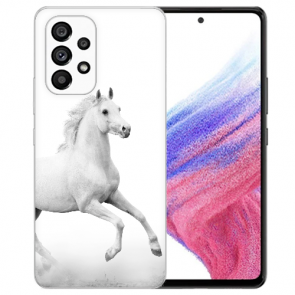 Silikon Cover Case TPU mit Pferd Fotodruck für Samsung Galaxy A53 5G