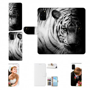Samsung Galaxy S20 Handy Hülle mit Bilddruck Tiger Schwarz Weiß