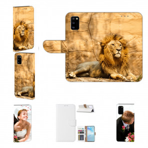 Smartphone Flip Case Cover für Samsung Galaxy A73 (5G) Löwe Fotodruck 