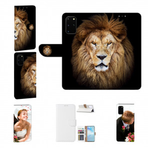 Handy Hülle Tasche mit Löwe Fotodruck für Samsung Galaxy S20 Etui