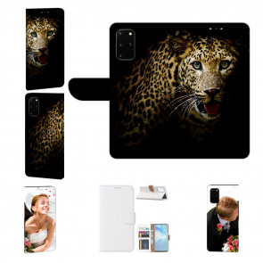 Handy Hülle Tasche mit Leopard Fotodruck für Samsung Galaxy S20
