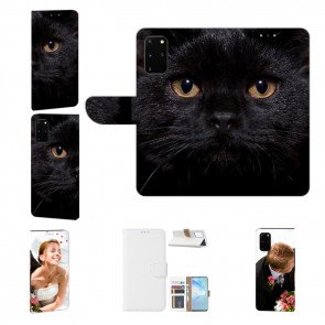 Schutzhülle Tasche mit Schwarz Katze Bilddruck für Samsung Galaxy A41