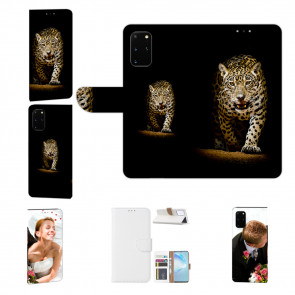 Samsung Galaxy S20 Plus Handy Hülle mit Fotodruck Leopard beim Jagd