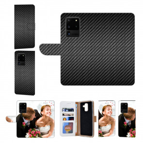 Handyhülle mit Bilddruck Carbon Optik für Samsung Galaxy S21 Ultra