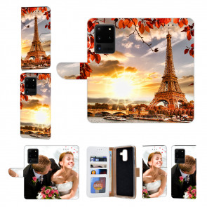 Samsung Galaxy S21 Ultra Schutzhülle Handy mit Bilddruck Eiffelturm 