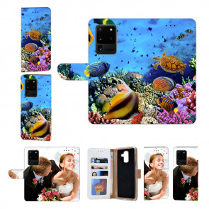 Samsung Galaxy S21 Ultra Handy Hülle mit Foto Namendruck Aquarium Schildkröten 