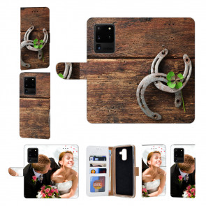 Samsung Galaxy S21 Ultra Schutzhülle Handy mit Bilddruck Holz hufeisen