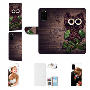 Samsung Galaxy M80s Handy Hülle mit Fotodruck Kaffee Eule Etui