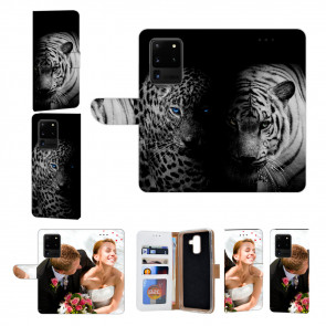 Samsung Galaxy S21 Ultra Handy Hülle mit Foto Namendruck Tiger mit Leopard 
