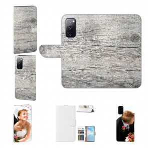 Schutzhülle Tasche Fotodruck Holzoptik Grau für Samsung Galaxy A73 (5G) 