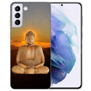 Samsung Galaxy S21 FE Silikon TPU Handy Hülle mit Bilddruck Frieden buddha