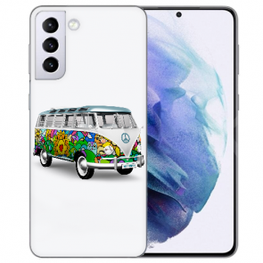 Samsung Galaxy S21 Silikon TPU Hülle mit Bilddruck Hippie Bus Case 