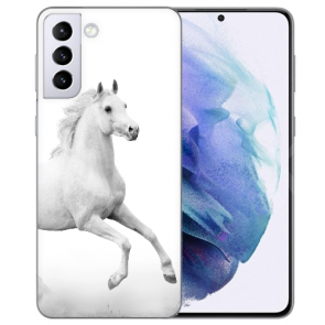 Samsung Galaxy S21 FE Silikon TPU Handy Hülle Case mit Bilddruck Pferd