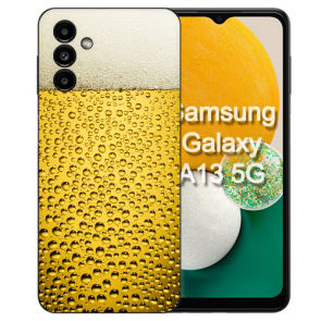 Silikon Handy Hülle Case für Samsung Galaxy A14 (5G) Fotodruck Bier 