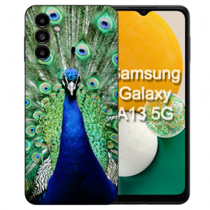 Silikon Handy Hülle Case Fotodruck Pfau für Samsung Galaxy A14 (5G) 