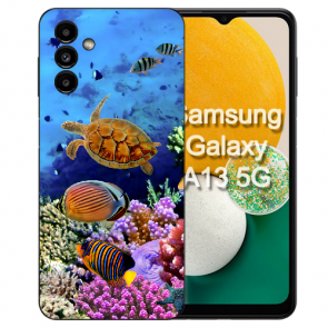 Samsung Galaxy A13 (5G) TPU Handy Schale mit Aquarium Schildkröten Fotodruck 