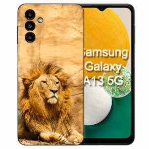 Schutzhülle Silikon Handy Schale Fotodruck Löwe für Samsung Galaxy A14 (5G) 