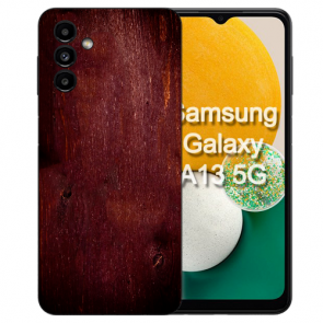 Samsung Galaxy A13 (5G) TPU Case Handy Schale mit Fotodruck Eichenholz -Optik