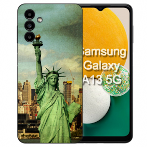 Silikon Hülle Back Cover für Samsung Galaxy A24 mit eigenem Freiheitsstatue Fotodruck Back Cover