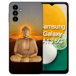 TPU Silikon Schale Cover Case für Samsung Galaxy A14 (5G) Fotodruck Frieden Buddha 