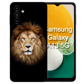 Silikon Hülle Back Cover Case für Samsung Galaxy A24 mit eigenem Löwenkopf Fotodruck Etui