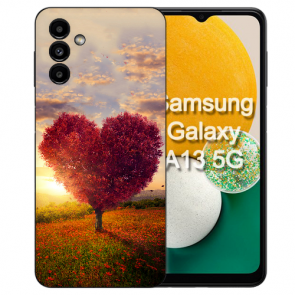 Schutzhülle Silikon Etui Case für Samsung Galaxy A25 (5G) mit eigenem Herzbaum Fotodruck Case