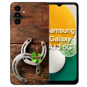 Mit Deine Handyhülle TPU für Samsung Galaxy A13 (5G) mit Bilddruck Holz hufeisen
