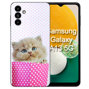 Silikon Schale TPU Cover Case für Samsung Galaxy A14 (5G) Fotodruck Kätzchen Baby  