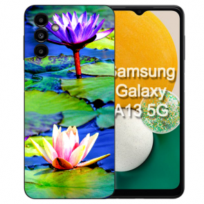 Silikon Schale Cover Case für Samsung Galaxy A25 (5G) mit eigenem Lotosblumen Fotodruck Case