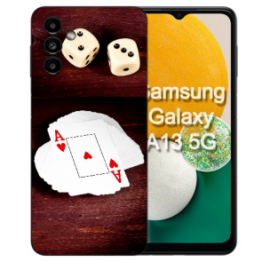  Silikon Handy Hülle Cover Case für Samsung Galaxy A25 (5G) mit eigenem Fotodruck Spielkarten-Würfel