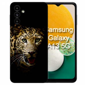 Silikon Hülle Back Cover Case mit eigenem Leopard Fotodruck Etui für Samsung Galaxy A24 