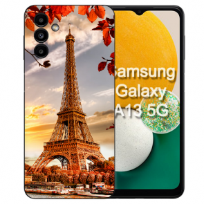 Silikon Schutzhülle Cover Case für Samsung Galaxy A14 (5G) Fotodruck Eiffelturm