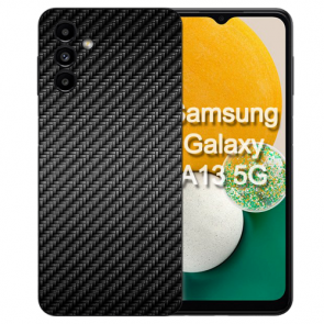Personalisierte Silikon Hülle Cover Case für Samsung Galaxy S23 FE (5G) mit Carbon Optik Fotodruck 