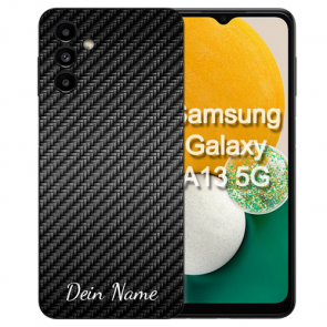 individuelle Hülle mit eigenem Foto für Samsung Galaxy A34 Hülle Carbon Optik