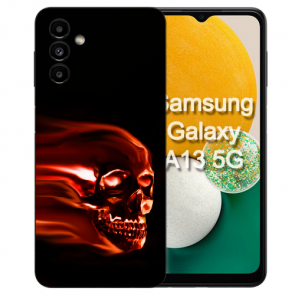 Silikon Schale Cover Case Fotodruck Totenschädel für Samsung Galaxy A14 (5G)