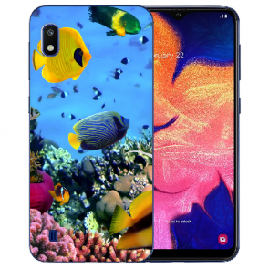 Samsung Galaxy A01 Silikon Hülle mit Bilddruck Korallenfische Etui