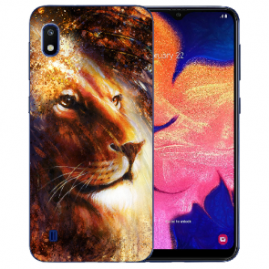 Samsung Galaxy A10 Silikon TPU Hülle mit LöwenKopf Porträt Bilddruck