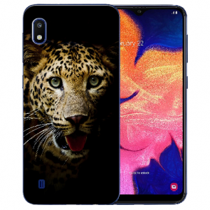 Samsung Galaxy A10 Silikon TPU Case Schutzhülle mit Leopard Bilddruck
