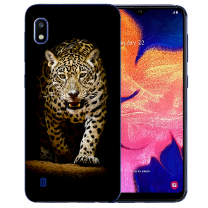 Samsung Galaxy A10 TPU Silikon Hülle mit Bilddruck Leopard beim Jagd