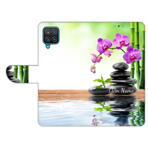 Personalisierte Handyhülle mit Orchidee Bambus und Basaltsteine Bilddruck für Samsung Galaxy A12 (5G)