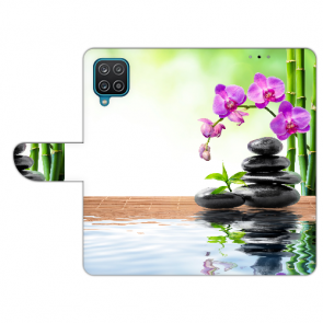 Sideflip Case Schutzhülle Bilddruck Orchidee Bambus für Samsung Galaxy A22 (4G) 