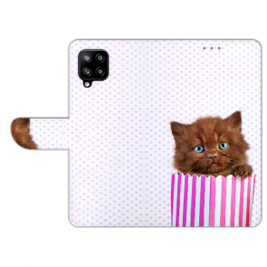 Flip Case Handycover Bilddruck Kätzchen Braun für Samsung Galaxy A22 (4G) 