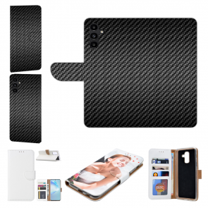 Flipcase Schutzhülle mit Bilddruck Carbon Optik für Samsung Galaxy S23 Plus (5G) Etui