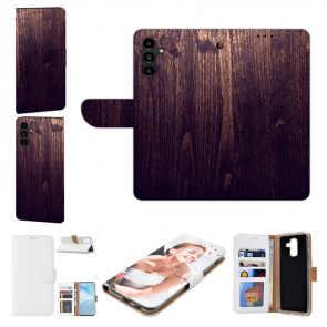 Handy Schale Case Bilddruck Holzoptik dunkelbraun für Samsung Galaxy A13 (5G)