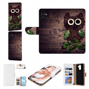 Personalisierte Handy Tasche mit Bilddruck Kaffee Eule für Samsung Galaxy S23 Plus (5G)