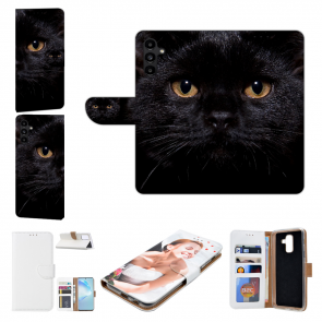 Personalisierte Backcover Bilddruck Schwarz Katze für Samsung Galaxy S24 (5G) Case