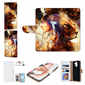 Schutzhülle Cover mit Bilddruck Löwe Indianerin Porträt für Samsung Galaxy S23 Plus (5G) 